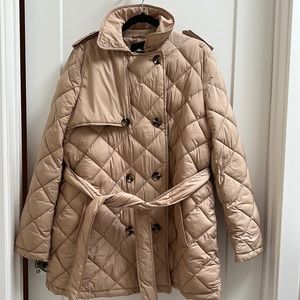 SAM EDELMAN - Quilted, belted, button trench jacket - XL